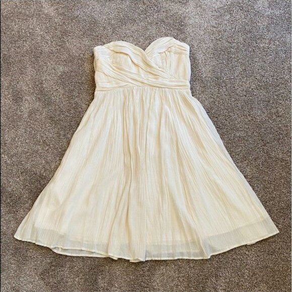 French Connection Cream Strapless Midi Dress - Size 6 NEW! - Picture 12 of 14